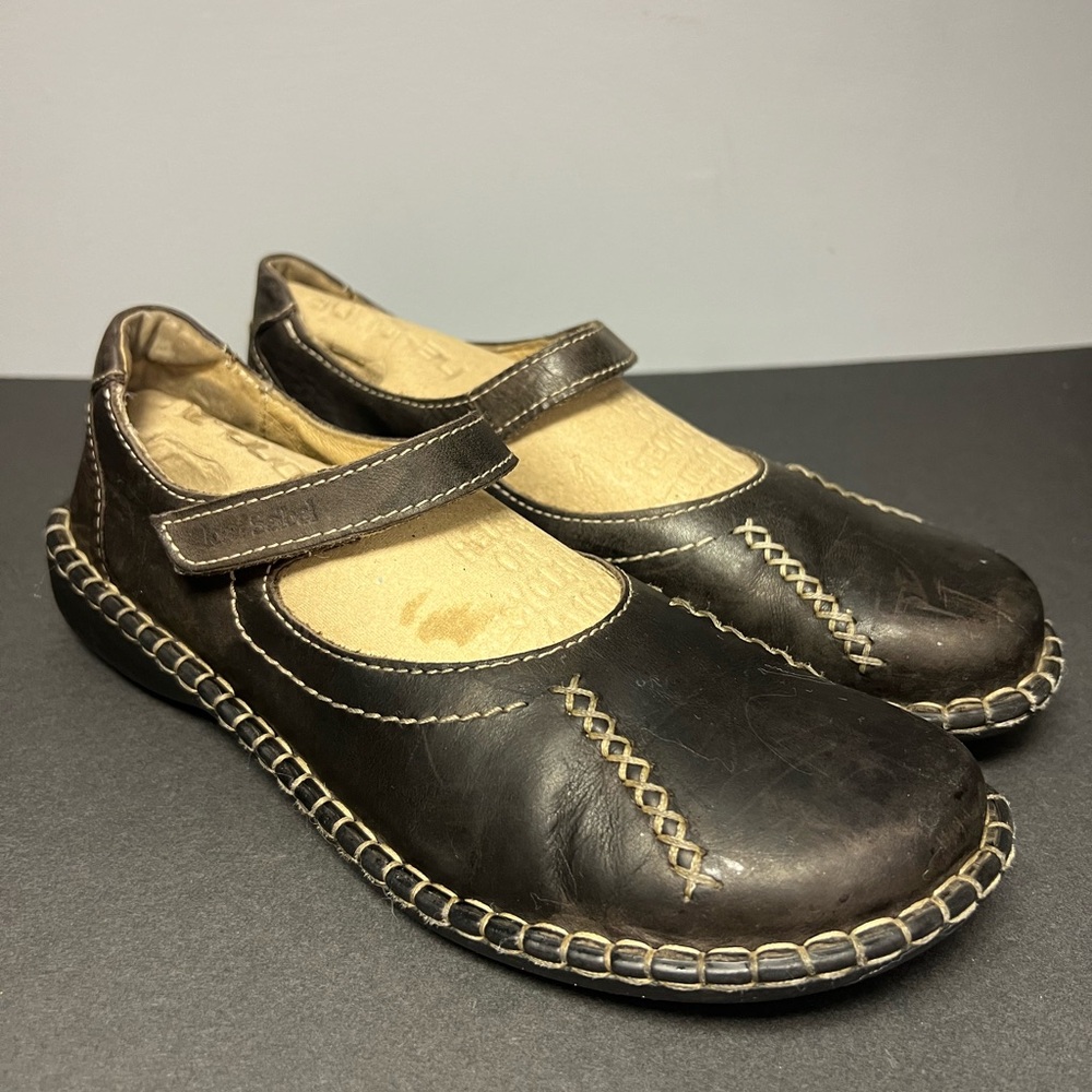 Josef Seibel Dark Brown Mary Jane Flats